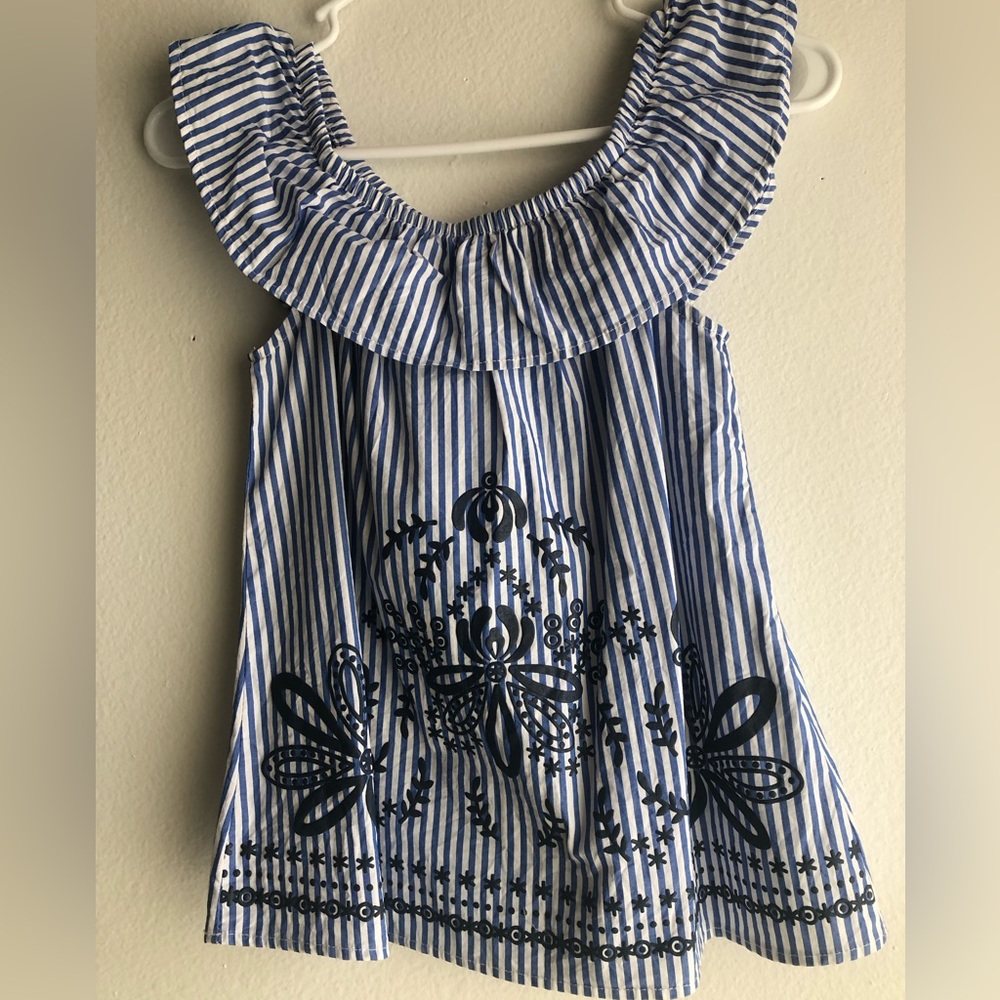 Striped, over the shoulder top